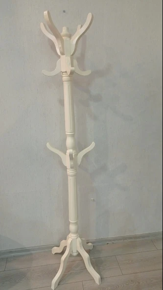 NİVEMESHOME AYAKLI AHŞAP KREM ASKILIK 175 CM - Resim 3