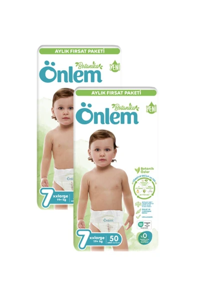 Önlem Botanika 7 Numara Bebek Bezi xxLarge 19+ Kg 50 li X 2 Adet ürün görseli 1