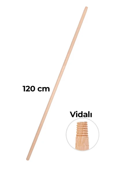 Gürgen Ağaç Vidalı Süpürge Sapı 120 cm | Ergonomik, Dayanıklı ve Çok Amaçlı Temizlik Sapı ürün görseli 1