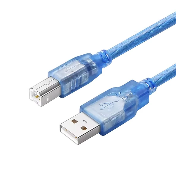 PowerMaster 3 Metre Şeffaf Mavi USB 2.0 Yazıcı Kablosu ürün görseli 1