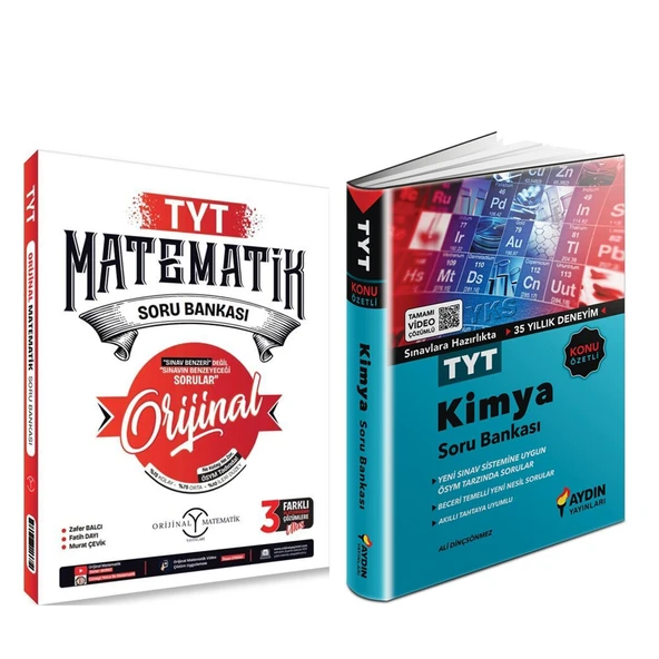 Orijinal Yayınları TYT Orijinal Matematik ve Aydın Kimya Soru Bankası Seti 2 Kitap ürün görseli 1