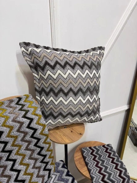 NİVEMESHOME SÜTLÜ KAHVE GRİ ELYAF DOLGULU KIRLENT KILIFI 45X45 ürün görseli 1