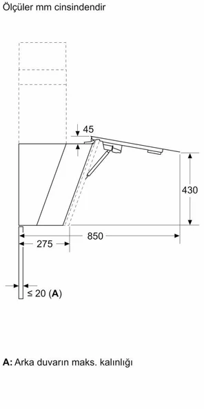 Bosch DWK91LT60 Davlumbaz Duvar Tipi - Resim 5