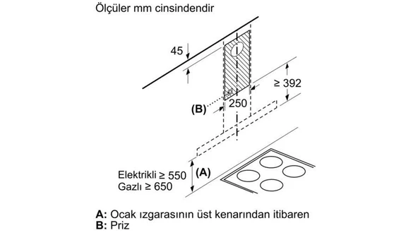 Bosch DWB95BC50T Davlumbaz Duvar Tipi Paslanmaz Çelik - Resim 9