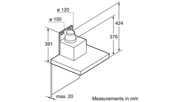 Bosch DWB95BC50T Davlumbaz Duvar Tipi Paslanmaz Çelik - Resim 8