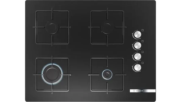 Bosch POP7C6O12O Gazlı Ocak 67 cm Sert cam Siyah ürün görseli 1