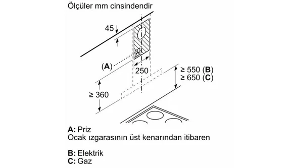 Bosch DWB67BK60T Davlumbaz Duvar Tipi - Resim 7