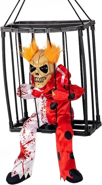 Mey İthalat® Hareketli Sesli Sensörlü Mahkum Joker İskelet Dekorasyon 22x27 cm ürün görseli 1