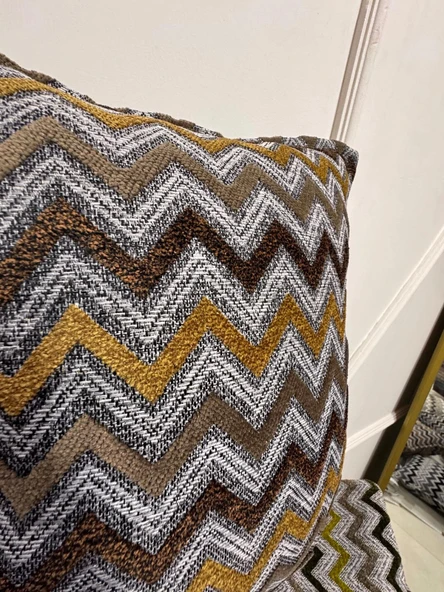 NİVEMESHOME SARI KAHVE KIRLENT KILIFI 45X45 ürün görseli 1