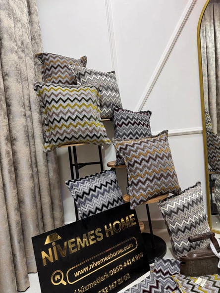 NİVEMESHOME SARI YEŞİL KIRLENT KILIFI 45X45 ürün görseli 1