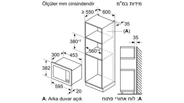 Profilo MDA1050 Ankastre Mikrodalga Çelik - Resim 7