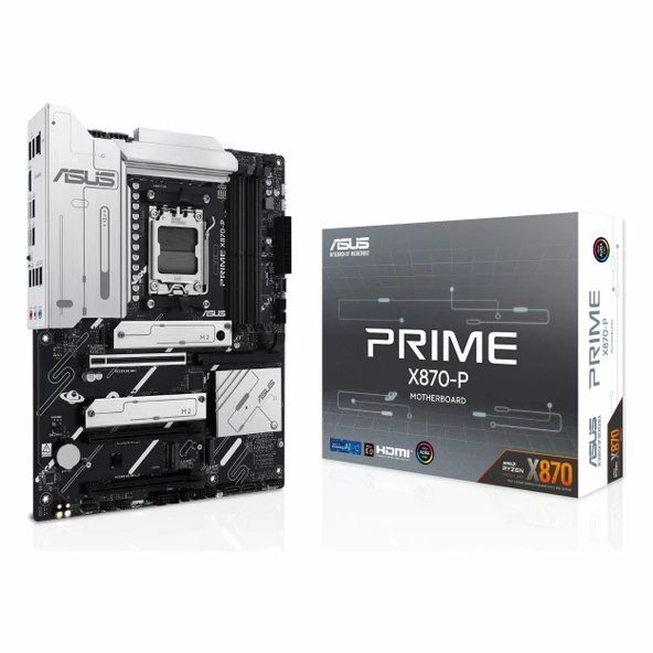 Asus Prime X870-P DDR5 (8000MHz)OC M.2 HDMI/USB-C PCIe 5.0 AM5 ATX Anakart ürün görseli 1