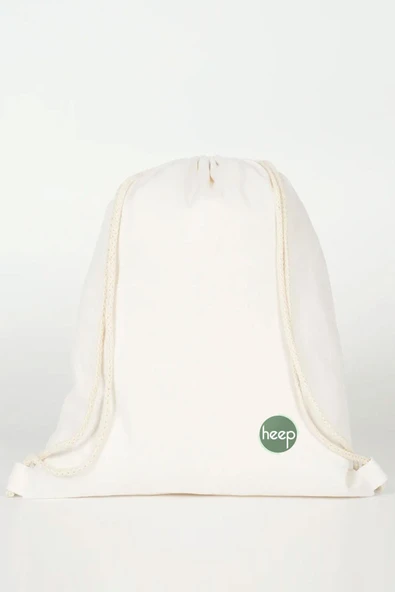 Heep Krem 35x40 cm Unisex Ham Bez Büzgülü Sırt Ayakkabı Çantası ürün görseli 1