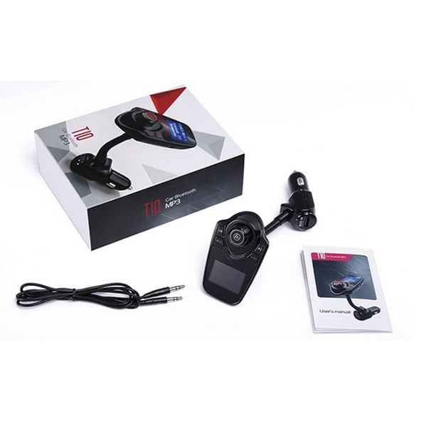 Hello T10 USB SD AUX Bluetooth Destekli 2.1A FM Transmitter - Resim 3