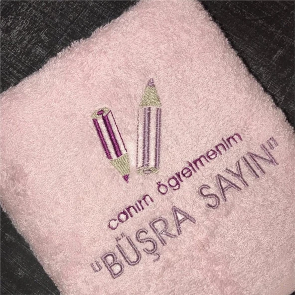 Kişiye Özel Canım Öğretmenim Nakışlı Havlu 30x50 ürün görseli 1