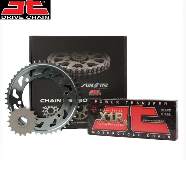 ZİNCİR DİŞLİ SETİ BMW F R 900cc ZİNCİR: JT-525X1R3 Çelik-122 ÖN DİŞLİ: SUNSTAR 17T ARKA DİŞLİ: JT 44T 2020-2022 ürün görseli 1