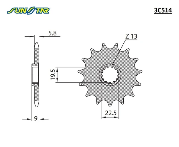 ÖN DİŞLİ SUZUKI RMZ 250cc DİŞLİ SAYISI : +1 2013-2015 ürün görseli 1
