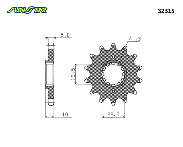 ÖN DİŞLİ SUZUKI DRZ SM 400cc 2005-2019 - Resim 2