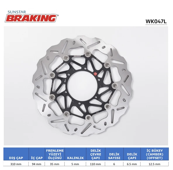 HONDA CBR 600 RR CB 1000 R DALGALI ÖN PERFORMANS FREN DİSKİ ÖN SOL 2014-2016 ürün görseli 1