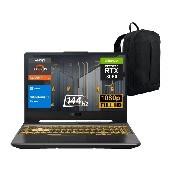 Tuf Gaming A15 FA506NCR-HN035 Ryzen 7 7435HS 32GB 1tb SSD Rtx 3050 Fhd 144Hz WIN11 Taşınabilir Bilgisayar - Webzone Çanta Wz3 ürün görseli 1