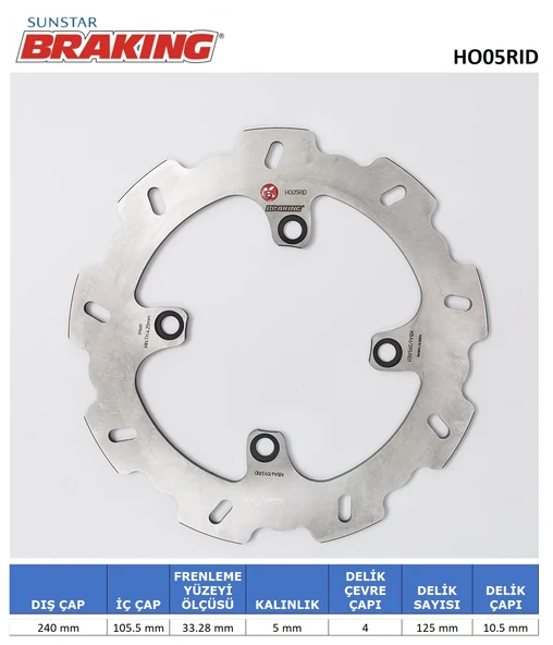 DALGALI ARKA FREN DİSKİ HONDA XL V TRANSALP ABS 700cc ARKA 2008-2011 ürün görseli 1