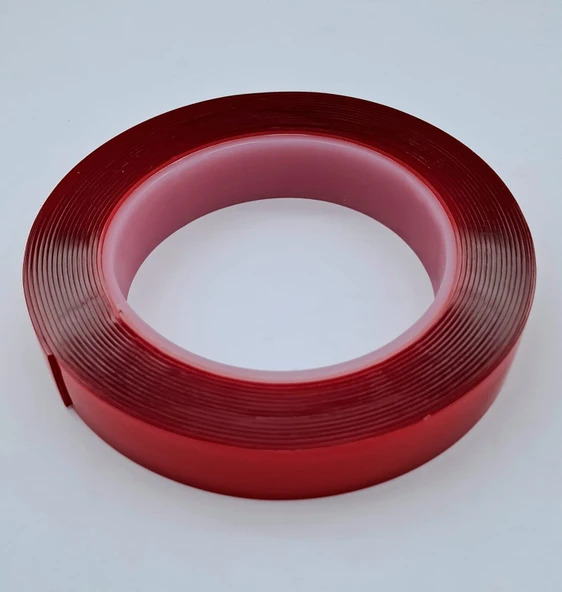 ÇİFT TARAFLI BANT 20MM 5MT KIRMIZI ŞEFFAF UNIVERSAL cc ürün görseli 1