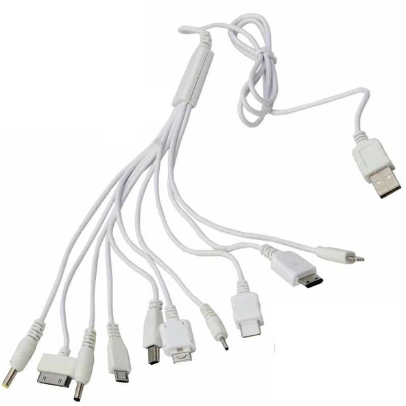 Çoklu Ahtapot Şarj 10  in 1 Hızlı Şarj Aleti 5V 2.1A Nokia ince uç kalın uç Samsung ince uç mototola V3 ipod iphone 4 ürün görseli 1