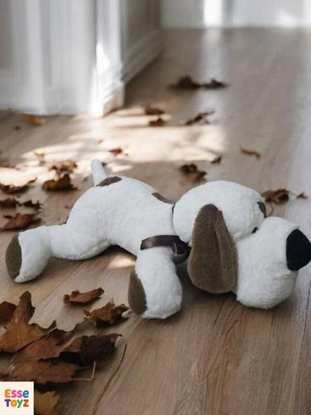 75 Cm %100 Peluş Ekru Yatan Sevimli Peluş oyuncak & Uyku Arkadaşı ürün görseli 1