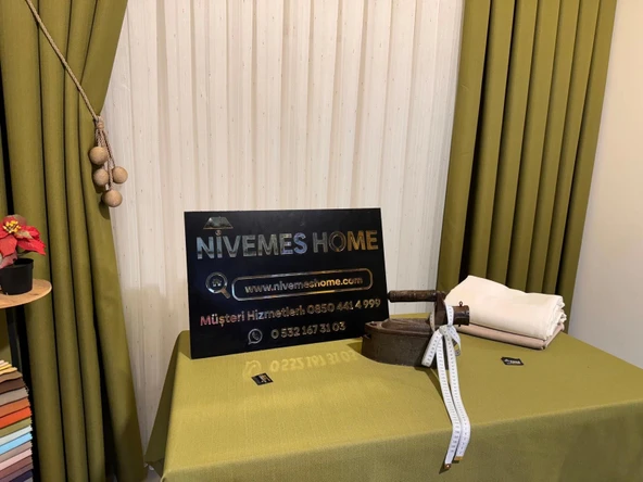 NİVEMESHOME KETEN TREND MASA ÖRTÜSÜ YEŞİL APM ürün görseli 1