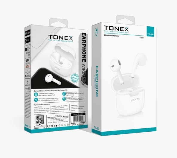 Tonex TX-460 Bluetooth Kulaklık Kablosuz  V5.3+EDR - Beyaz ürün görseli 1