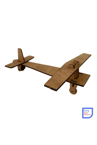 Fapatech STEM Uyumlu Montessori Ahşap Retro Model Uçak Maketi Hareketli Kendin Yap & Boyanabilir Maket ürün görseli 1