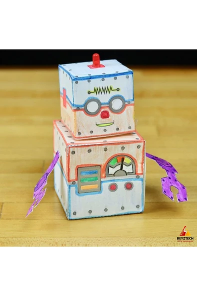 Fapatech Origami Küp Robot Kağıt Devre Kendin Yap Kit–STEM Eğitici-E- Pdf içerikli ürün görseli 1