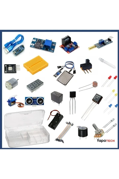 Fapatech Arduino Nano Temel Elektronik Süper Proje Seti - Organizer Kutulu ürün görseli 1