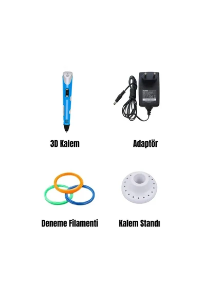 Fapatech 3D Boyutlu  Printer Yazıcı Kalem Baskı Seti - Mavi  Kullanım Kılavuzlu - Resim 3