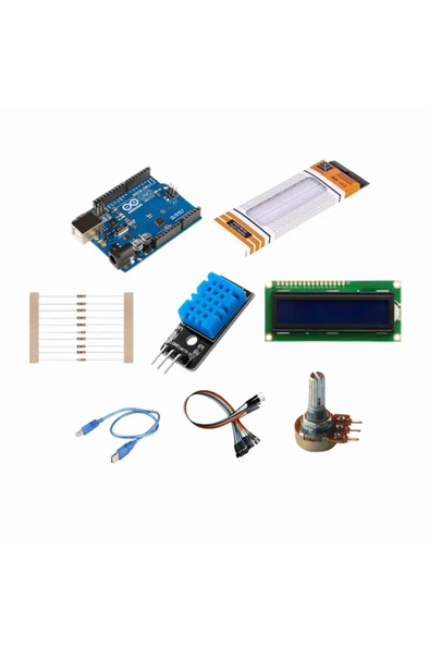 Fapatech Arduino DHT11 ve LCD Uygulaması ile Meteoroloji İstasyonu Proje Seti/ E- Pdf Devre Şemalı İçerik ürün görseli 1