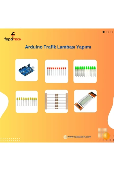 Fapatech Arduino İle Trafik Lambası Yapım Proje Seti - E-Pdf İçerikli - Resim 2