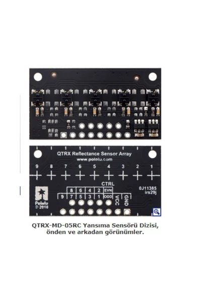 Fapatech QTRX-MD-05RC Reflectance Sensor Array: 5-Channel, 8mm Pitch, RC Output, Low Current Pololu - Resim 3