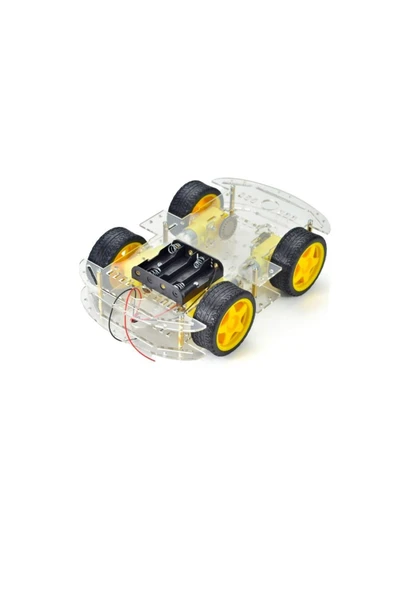 Fapatech Arduino Araba Gövdesi 4WD Çok Amaçlı Mobil Robot Araba Platformu + 4lü Pil ürün görseli 1