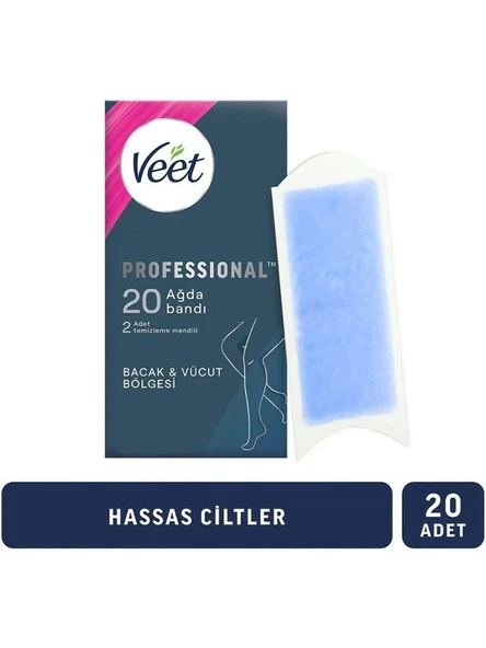 Veet Sir Ağda Bantları Professional Hasas Ciltler Için Bacak ve Vücut Bölgesi 20 Li ürün görseli 1