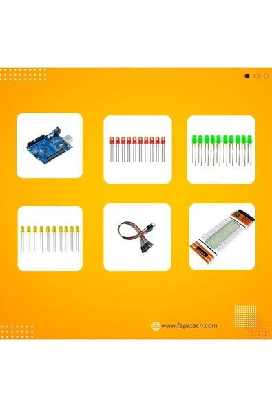 Fapatech Arduino İle Trafik Lambası Yapım Proje Seti - E-Pdf İçerikli - Resim 4