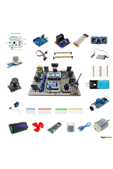 Fapatech Arduino Eğitim Kartlı Modüler Stem Deney Seti- Arduino Proje Seti Organizer Çantalı ürün görseli 1