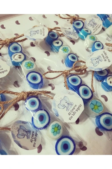 ŞEKERCİYAŞAR Baby Shower - Mevlit - Sünnet - Doğum Günü 4'lü Mavi Bebek Şekeri 50 Adet ürün görseli 1