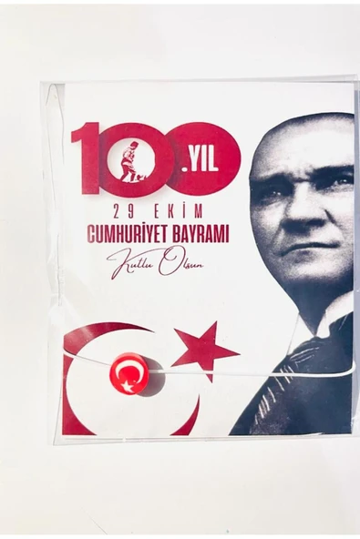 ŞEKERCİYAŞAR 100. Yıl Temalı 29 Ekim Özel Okul - Öğrenci Kutlama Bileklik Hediye 30 Adet ürün görseli 1