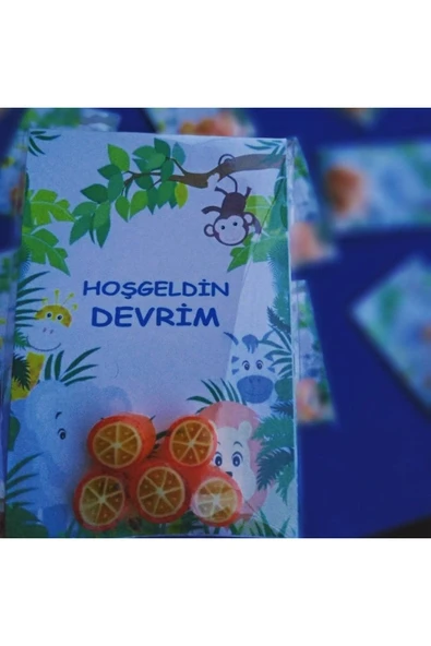 ŞEKERCİYAŞAR Baby Shower - Mevlit - Sünnet - Doğum Günü Portakal Desenli Özel Bebek Şekeri 10 Adet ürün görseli 1