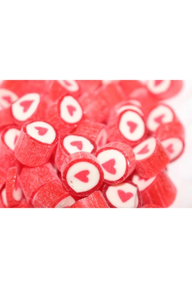 ŞEKERCİYAŞAR Kırmızı Kalp Desenli Lolly Akide Şeker 1000 gr ürün görseli 1