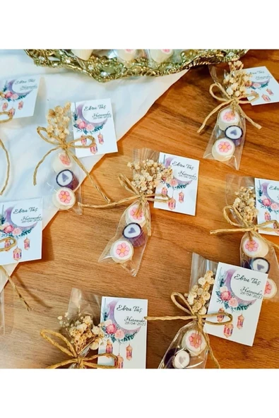ŞEKERCİYAŞAR 3'lü Pembe Çiçek Temalı Doğum Günü, Babyshower, Düğün, Sünnet, Mevlüt, Yaş Günü Şeker, 50 Adet ürün görseli 1