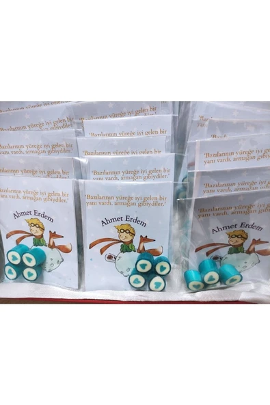 ŞEKERCİYAŞAR Baby Shower - Mevlit - Sünnet - Doğum Günü Mavi Kalp Bebek Şekeri 10 Adet ürün görseli 1