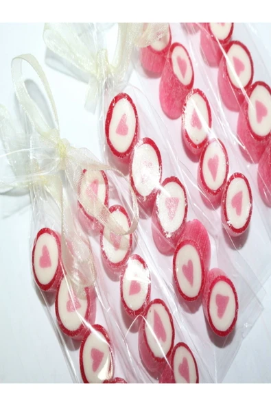 ŞEKERCİYAŞAR Pembe Kalp Parmak Lolly 24 Adet ürün görseli 1