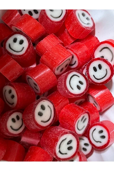 ŞEKERCİYAŞAR Kırmızı Gülenyüz Desenli Lolly Akide Şeker 1000 Gr ürün görseli 1