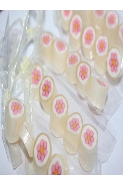 ŞEKERCİYAŞAR Pembe Çiçek Parmak Lolly 12 Adet ürün görseli 1